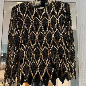 Vintage Sequin Long Sleeve Top